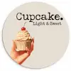 Cupcake - Zoet - Kers Wandcirkel kunststof plaat 5mm dik klein -3d