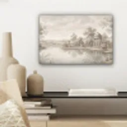 Terras - Water - Natuur - Landschap canvas 2cm klein -sfeer6