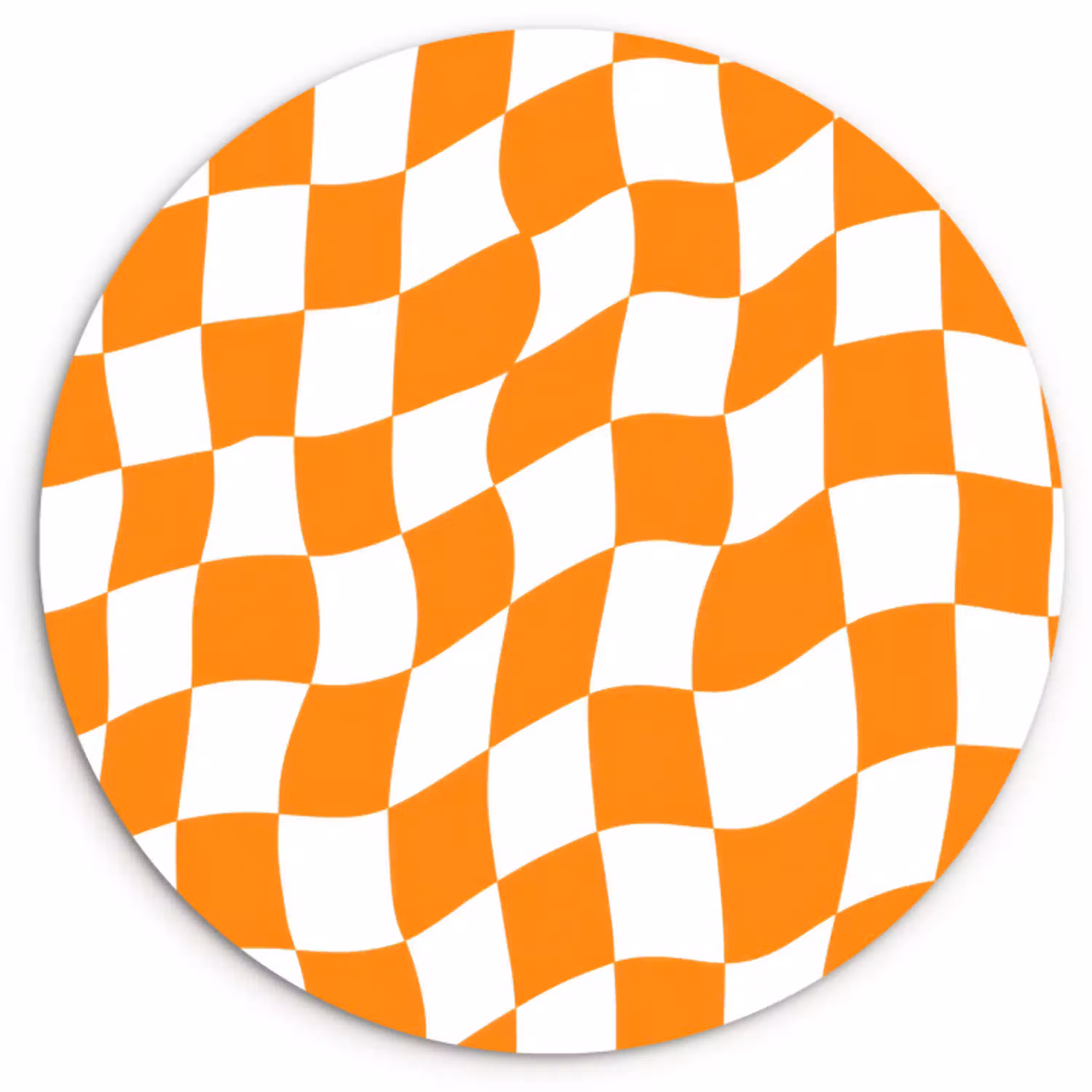 Golvend - Patroon - Oranje Wandcirkel kunststof plaat 5mm dik klein 188 -3d