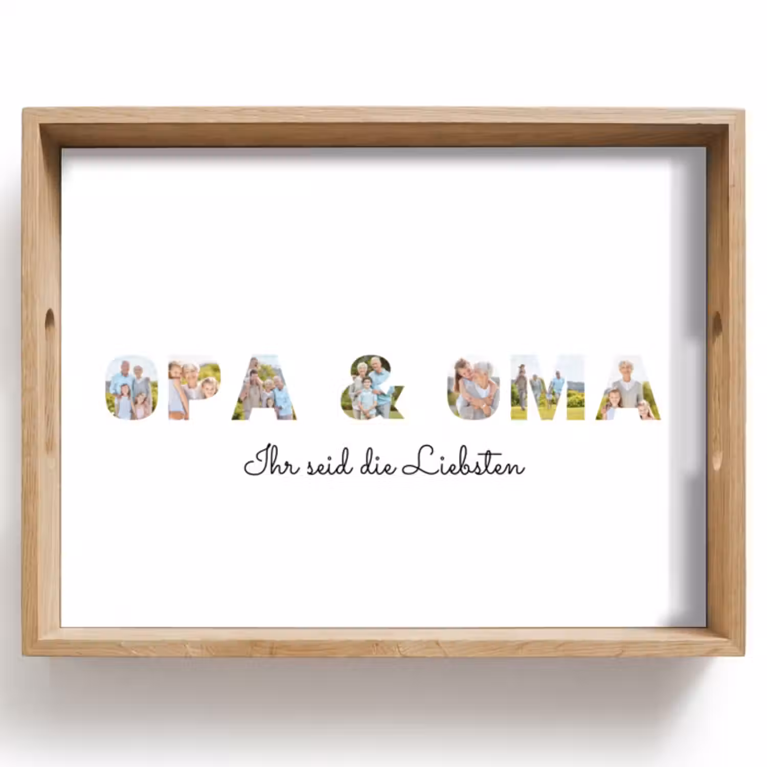 Personalisierte Tablett - Opa & Oma - Buchstaben-Collage