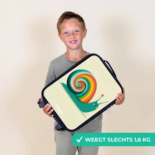 Slak - Regenboog - Kleurrijk Kinderkoffer - Zwart klein -sfeer4_NL