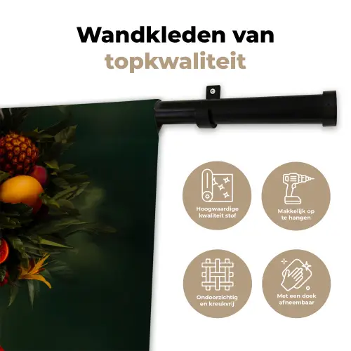 Vrouw - Vruchten - Papaja - Ananas Wandkleed katoen klein -sfeer2
