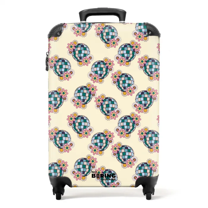 Retro disco bal boekt patroon kleurrijk NBS - Handbagage koffer - Kinderen Unisex middel -productfoto_recht