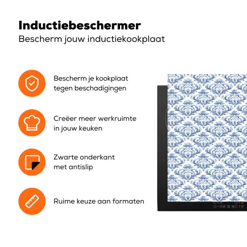 Frans - Citroen - Royaal  - Blauw - Wit Inductie beschermer vinyl 3mm klein 276 -zzzzzzz-td-ups