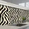 Zebra - Print - Klassiek - Zwart keuken achterwand 2 middel 871 -3d_schuin