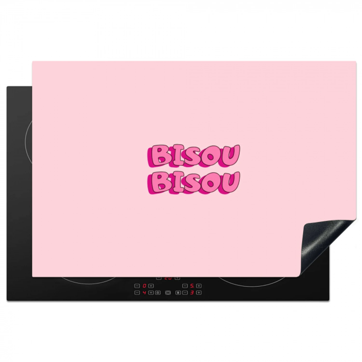 Bisou - Roze - Schaduw Inductie beschermer vinyl 3mm klein -3d