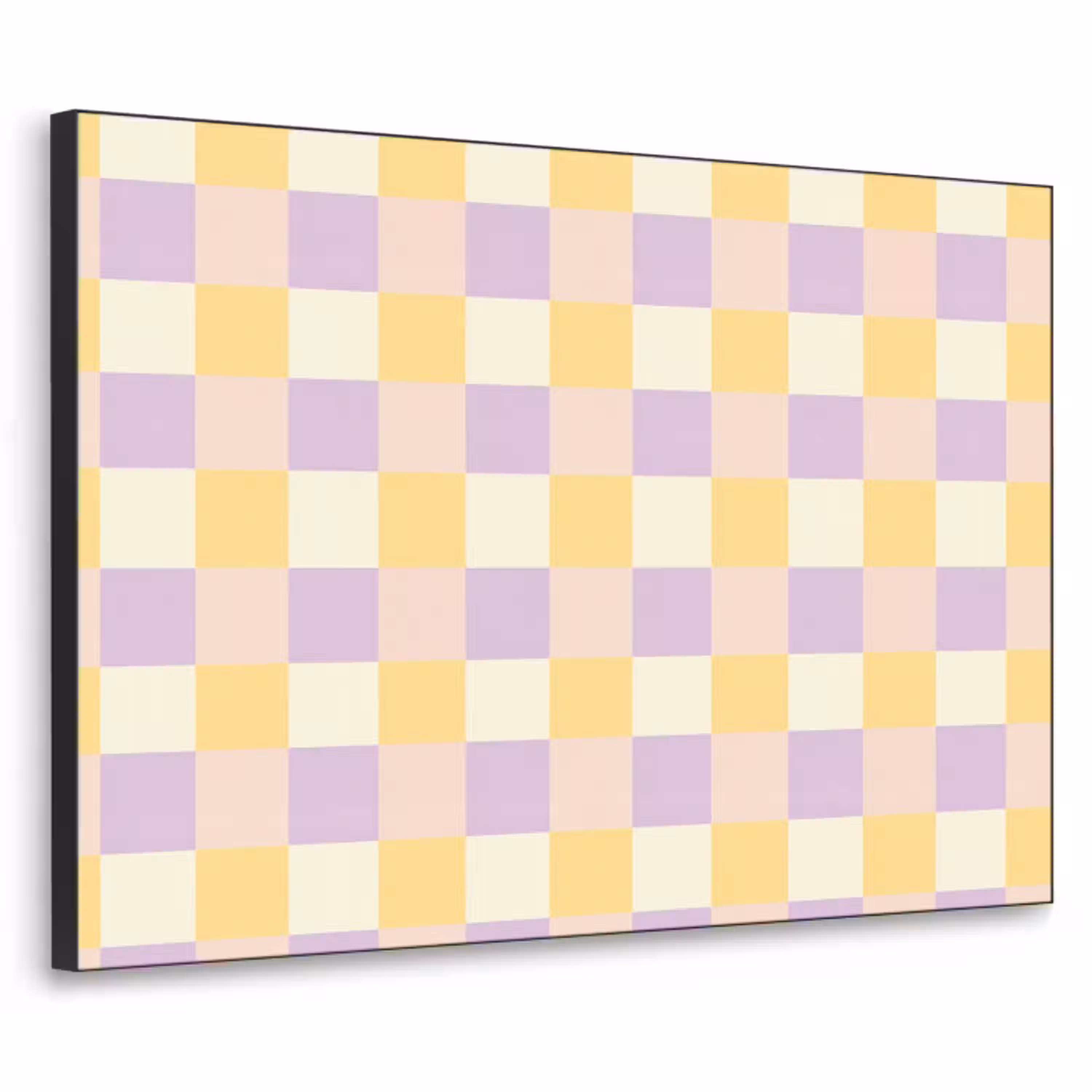 Blokjes - Lila - Geel Textielframe zwart klein 947 -3d