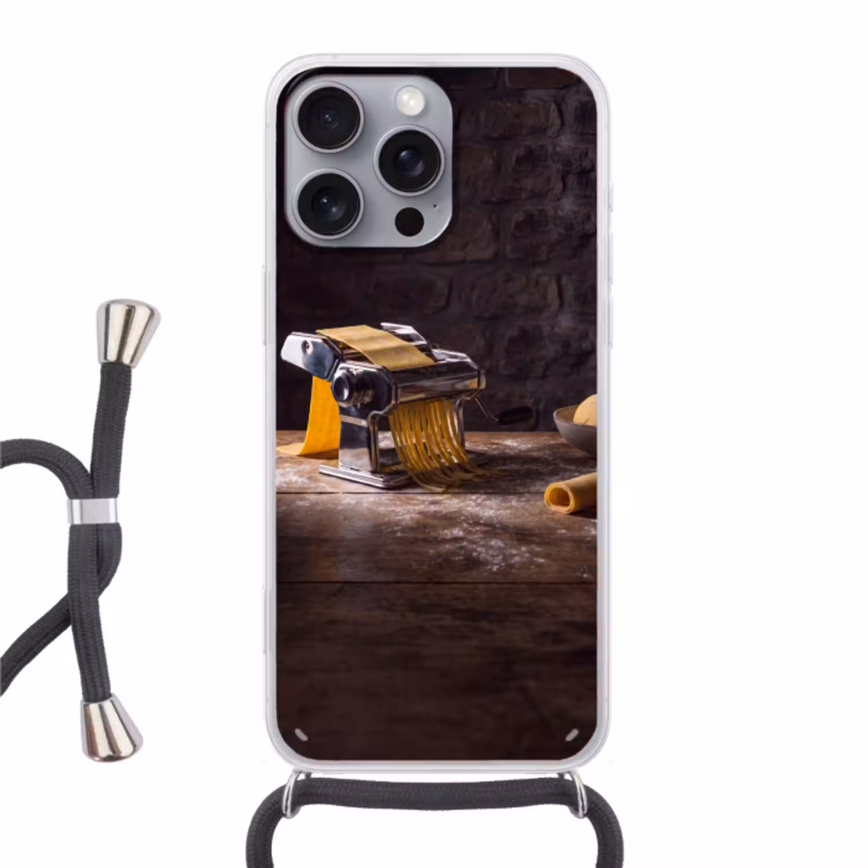 Pasta - Vers - Koken Hoesje iPhone 16 Pro Max met koord klein -3d