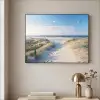 Duin - Meeuw - Strand - Zee - Zon Textielframe zwart klein -sfeer2