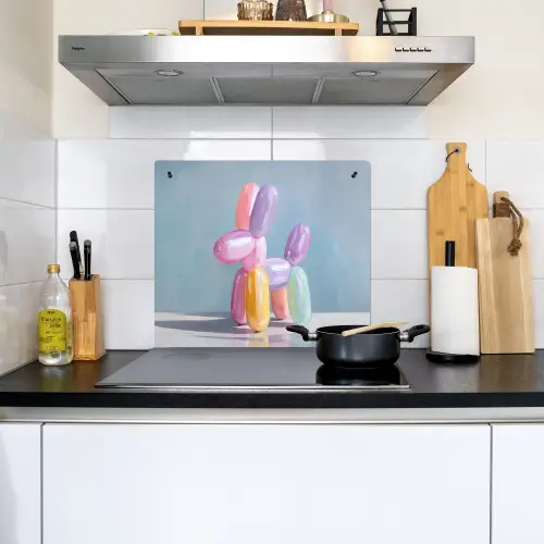 Dier - Ballon - Pasteltinten - Glanzend Inductie beschemer met haakjes middel -sfeer2