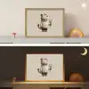 Tijger - Blauwe bloemen - Rustig Light Box met batterij (Wandlamp kind) middel -sfeer3_kind