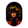 Vrouw - Zwart - Bessen - Bramen - Appels Wandcirkel Ovaal Glas middel -3d