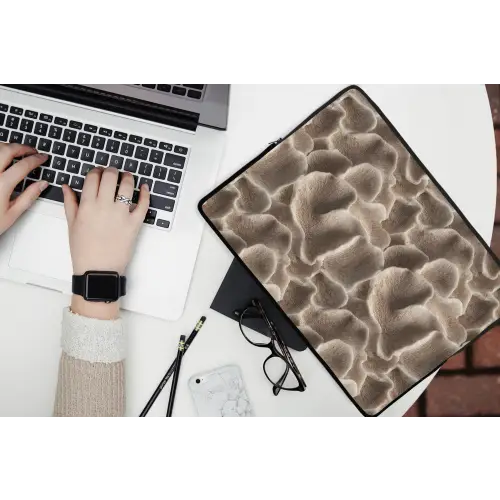 Waaiervorm - Beige - Vezel textuur laptophoes neopreen klein 279 -bureau