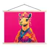 Kameel - Bloemen - Kimono - Waaiers textielposter latten blank klein -3d