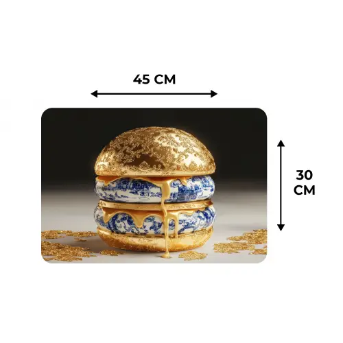 Delftsblauw - Goud - Burger Placemat vinyl groot -specs