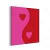 Minimalistisch - Rood - Roze - Hartjes aluminium wit klein -3d
