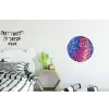 Tijger - Roze - Bladeren - Jungle Wandcirkel aluminium klein -kinderkamer