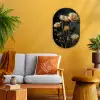 Boeket - Bloemen - Licht - Zwart Wandcirkel Ovaal Forex klein -sfeer4