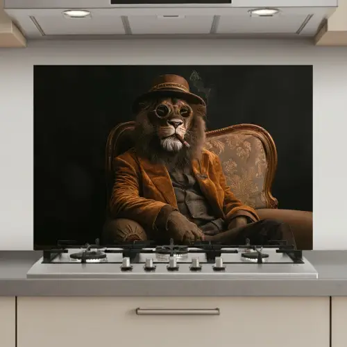 Bril - Leeuw - Bank - Hoed keuken achterwand spatscherm klein -3d_website