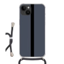 Blauw - Zwart - Streep - Minimalistisch Crossbody Case iPhone 14 middel -3d