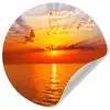 Zonsondergang - Zee - Lucht - Oranje - Horizon - Water Wandcirkel behangsticker klein -3d