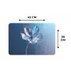 Blauw - Bloem - Glazen - Sierlijk Placemat vinyl groot -specs