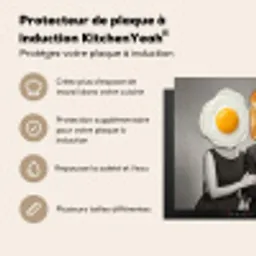 Ontbijt - Koppel - Ei - Brood Inductie beschermer vinyl 3mm middel -usfeer2_FR