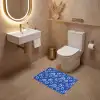 Bubbels - Patroon - Blauw WCmat klein -sfeer3
