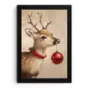 Kerst - Hert - Gewei - Kerstbal - Rendier fotolijst zwart zonder passe partout klein -3d