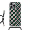 Groen - Roze - Retro - Sterren Hoesje iPhone 16 Pro Max met koord klein 804 -3d