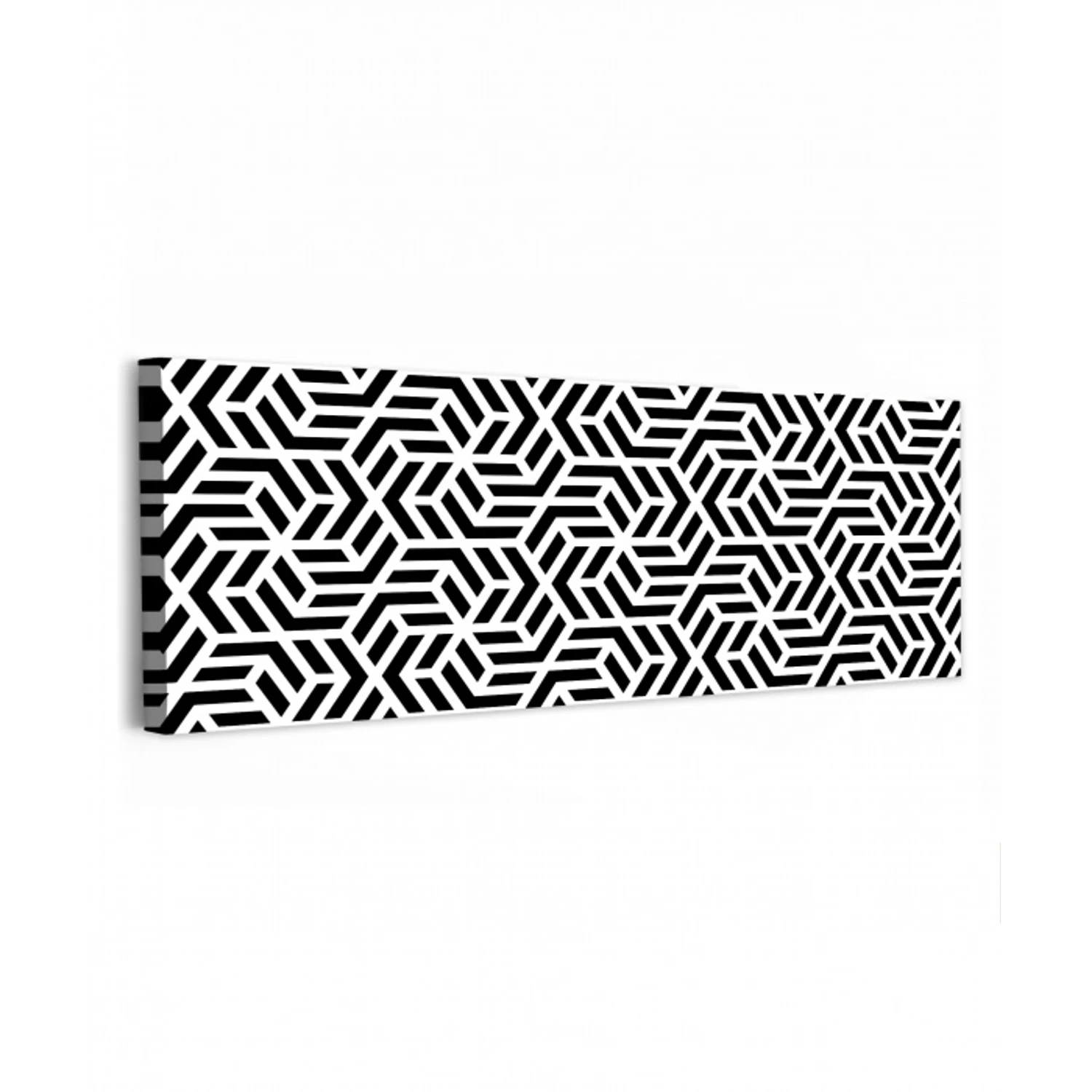 Design - Geometrie - Patroon - Zwart - Wit canvas 2cm klein 828 -z3d
