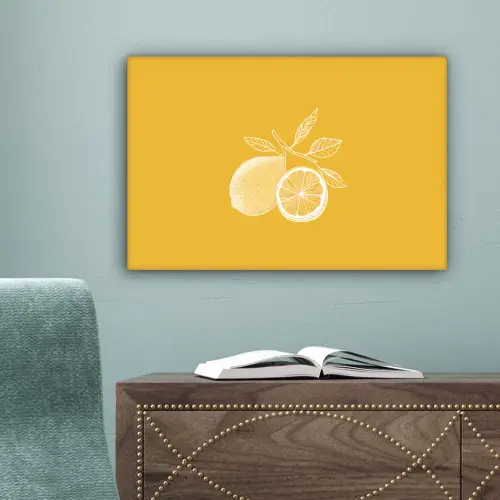 Citroenen - Illustratie - Minimalistisch - Geel canvas 2cm klein -sfeer4