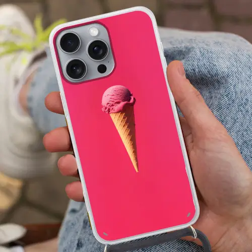 Schepijs - Roze - Hoorntje Hoesje iPhone 16 Pro Max met koord klein -sfeer3