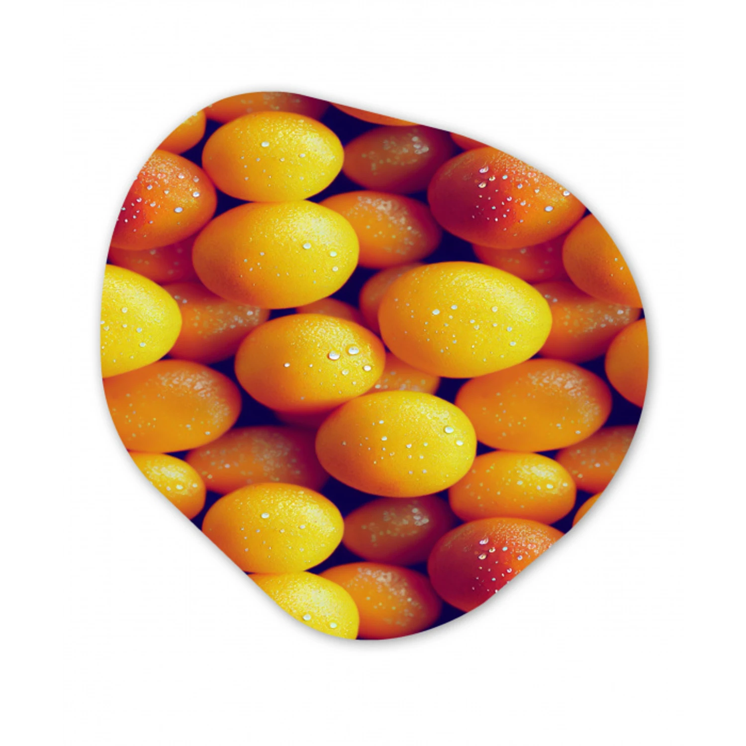 Vrucht - Waterdruppels - Oranje Wandcirkel Organisch Forex 3mm klein 629 -3d
