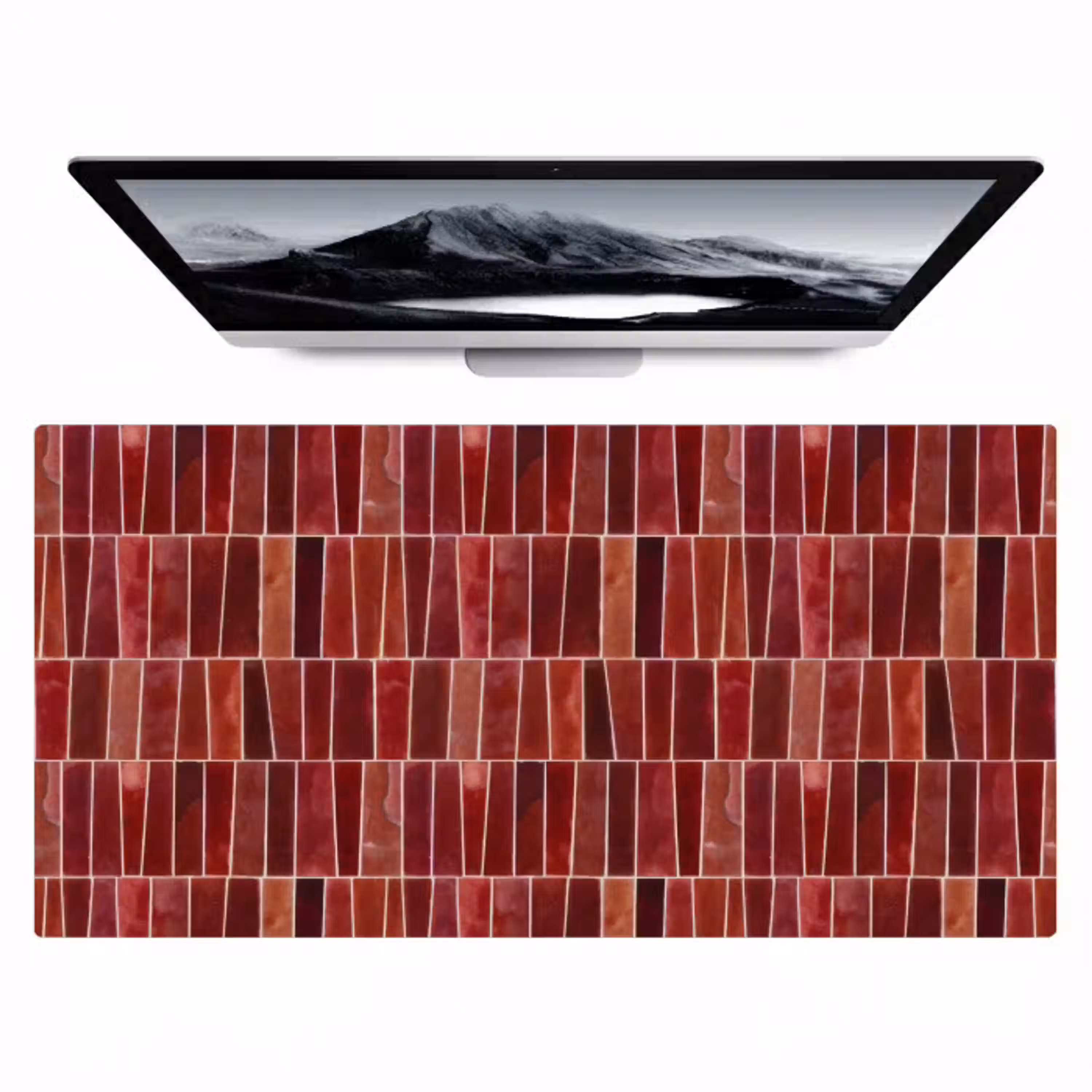 Tegels - Modern - Structuur - Dieprood Muismat XXL klein 681 -zzz3d
