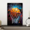 Graffiti - Basketbal - Sport - Zwart - Street art canvas 2cm klein -sfeer6