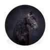 Portret - Paard - Donker Wandcirkel aluminium klein -3d