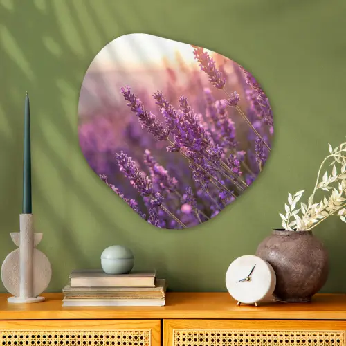 Lavendel - Paars - Zonlicht Wandcirkel Organisch Aluminium middel -sfeer2