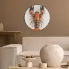 Kreeft - Zwart - Oranje - Wit - Uniek Akoestische PET Vilt - Rond klein -sfeer1