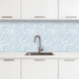 Zebra - Motief - Blauw - Wit keuken achterwand 2 middel 871 -3d