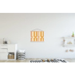 U-vorm - Retro - Oranje textielposter latten blank klein 122 -kinderkamer