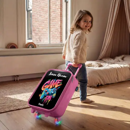 Controller - Game - Graffiti - Tekst Kinderkoffer - Roze klein -sfeer1