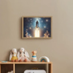 Ruimtevaart - Raket - Space - Sterren Light Box met batterij (Wandlamp kind) middel -sfeer2_kind