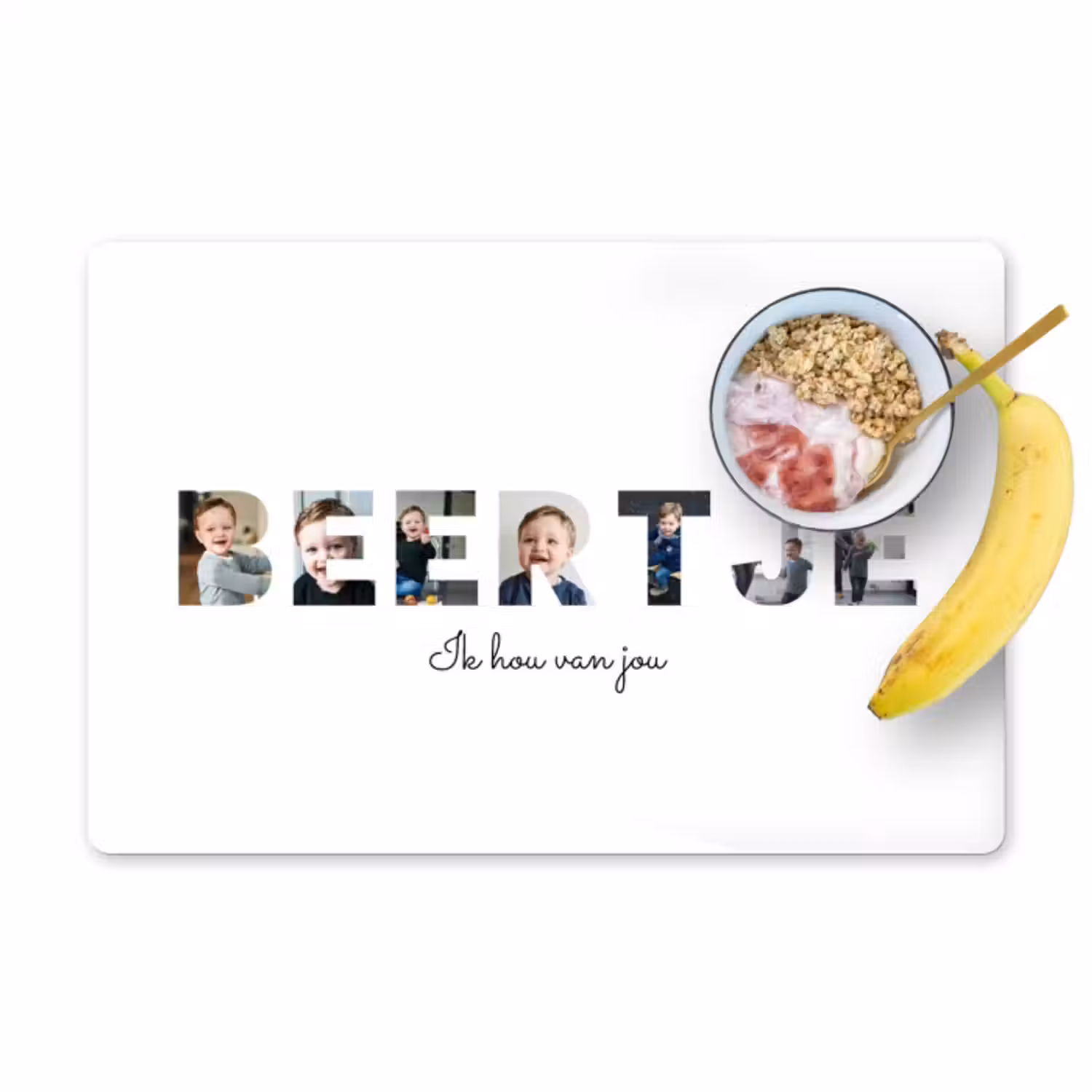 Gepersonaliseerde placemat - 6 stuks -  Beertje - Lettercollage