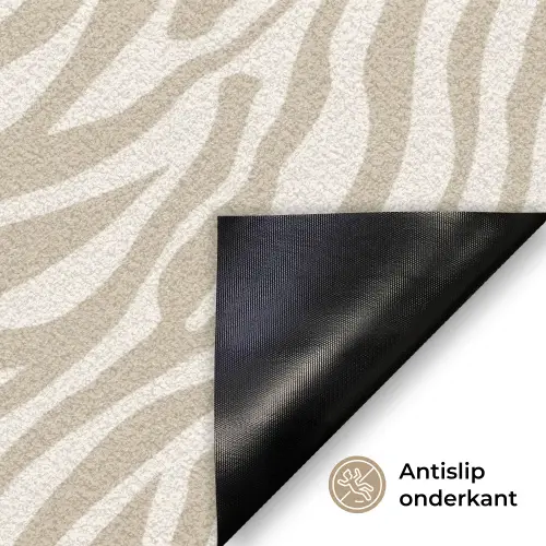 Zebra - Patroon - Beige Deurmat klein 898 -antislip_NL