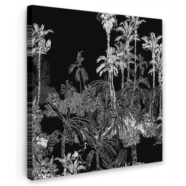 Palm - Jungle - Tropical Tuinposter op houten frame 2 cm dik klein -3d