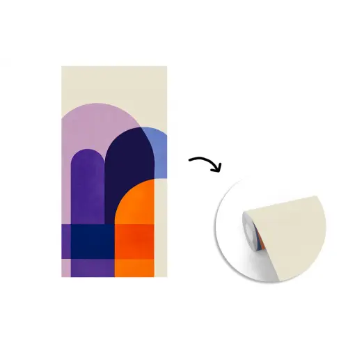 Vormen - Abstract - Grafisch - Oranje fotobehang vinyl groot -3d