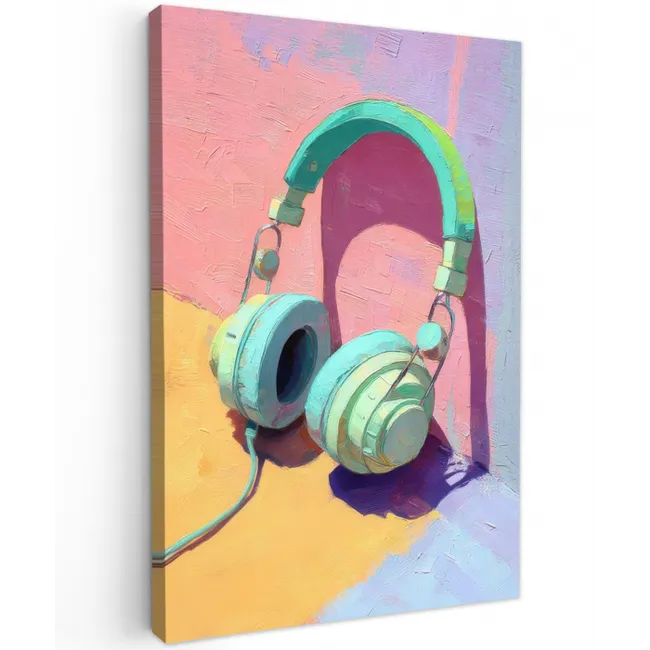 Koptelefoon - Mintgroen - Draad canvas 2cm klein -z3d