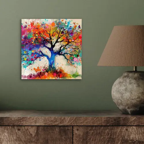 Levensboom - Natuur - Kleurrijk - Boom aluminium wit klein -sfeer2