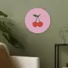 Kersen - Roze - Illustratie Akoestische PET Vilt - Rond klein -sfeer2